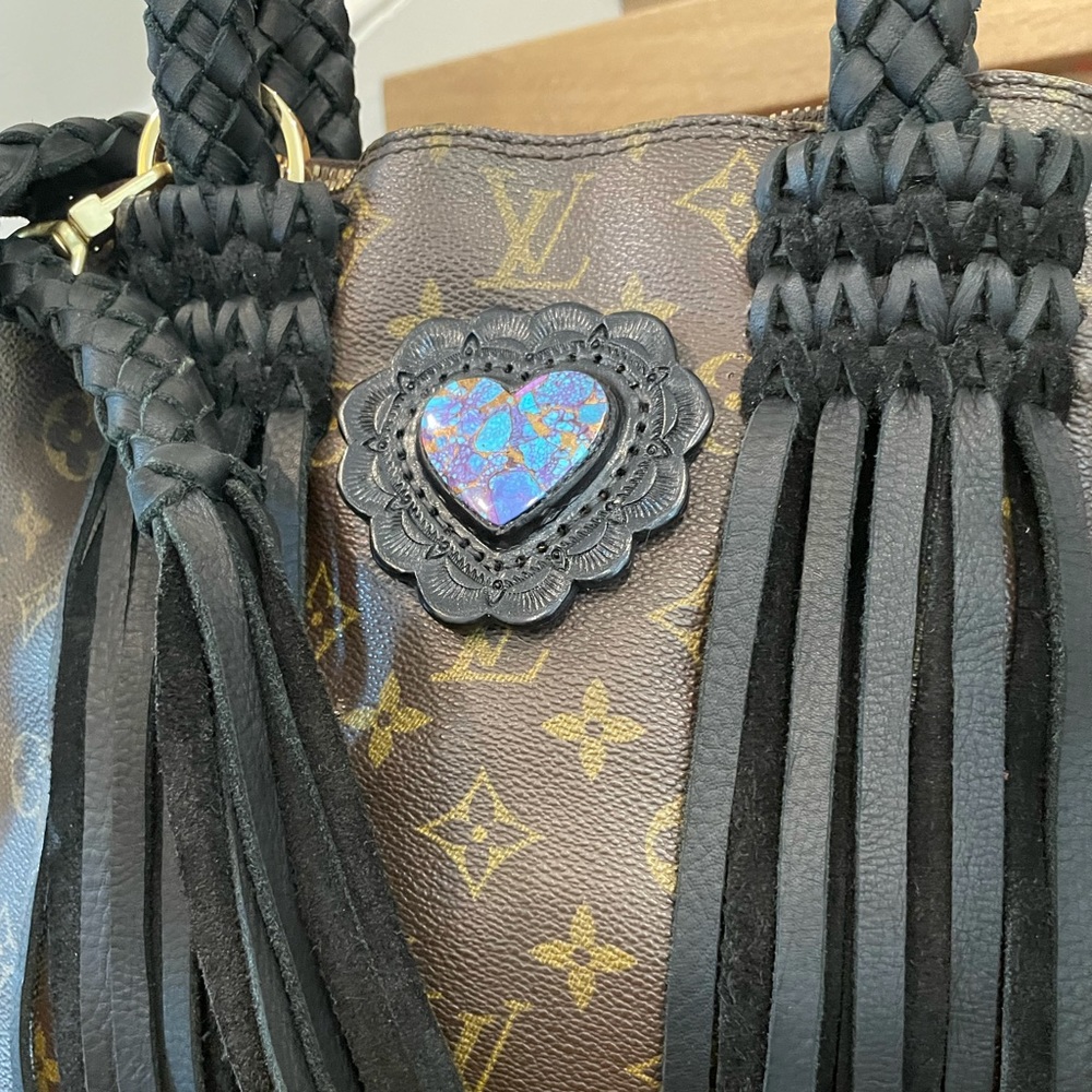 Black Louis Vuitton Alma w/ Purple Mohave + Fringe - Picture 3 of 3